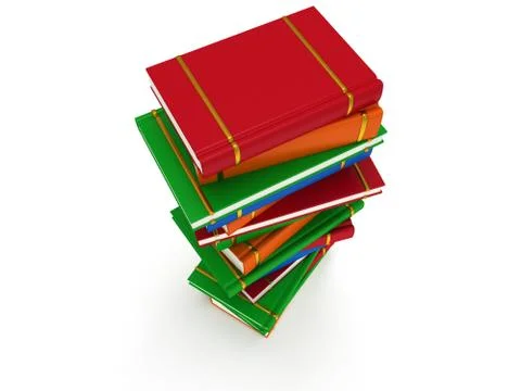 Stack of Books on white background. 3d render 库存插图