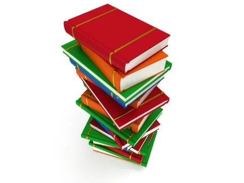 Stack of Books on white background. 3d render 库存插图