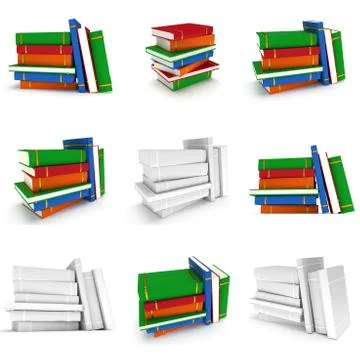 Stack of Books on white background. 3d render 库存插图