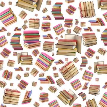 A stack of books on white background. Background. Stock-Fotos