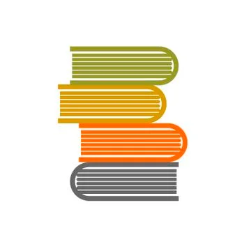Stack of books on white background flat Stock Illustration