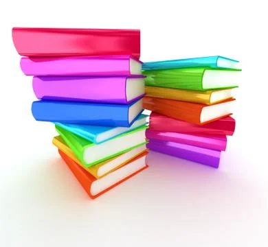 Stack of books on white background Stock Illustration