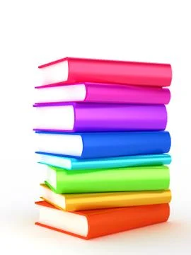 Stack of books on white background Stock Illustration