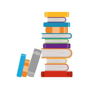 Stack of books on white background isolated icon 스톡 일러스트