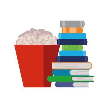 Stack of books on white background isolated icon 스톡 일러스트