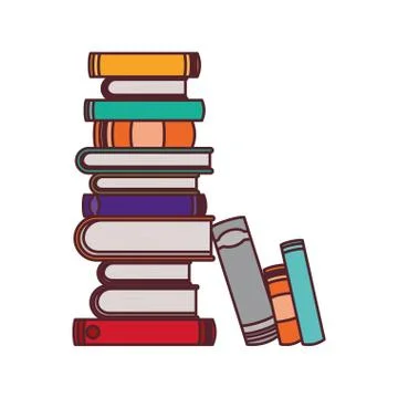 Stack of books on white background isolated icon イラスト素材