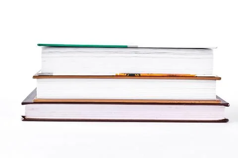 Stack of books on white background. 写真素材