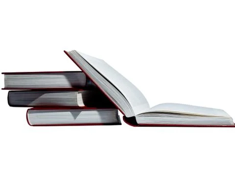 A stack of books on a white background. 库存照片