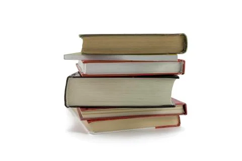 Stack of books on white background Stock Photos