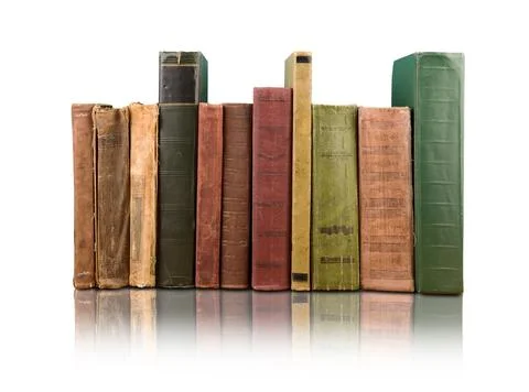 Stack of books on the white background Stock Photos