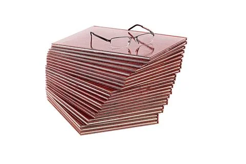 Stack of books on a white background Stock Photos