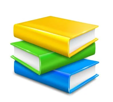 Stack of Books on white background. Vector Illustrazione stock