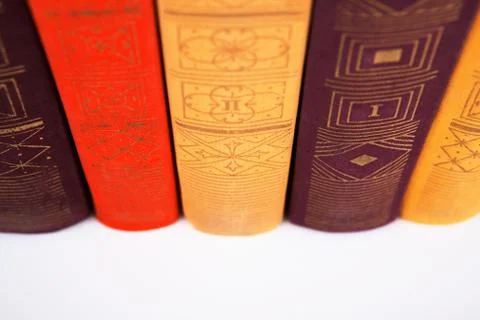 Stack of books on white Stock Photos