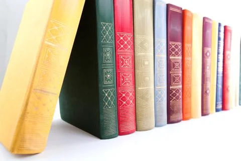 Stack of books on white Stock Photos