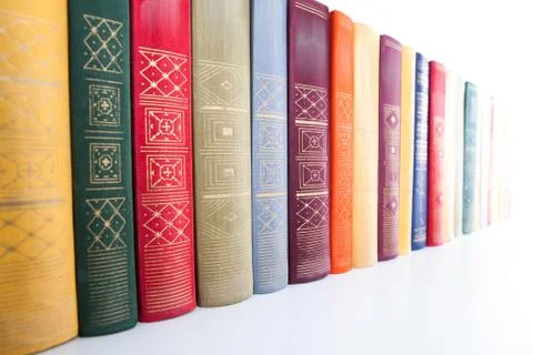 Stack of books on white Foto stock
