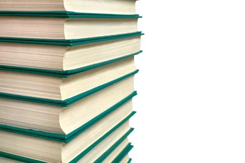 Stack of books on white.Education and self development Illustration