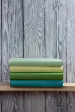 Stack of books on wooden table. Back to school. Copy space Stock Photos