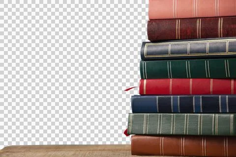 Stack of books on wooden table Stock Illustration