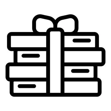 Stack of books is wrapped with a ribbon, creating a thoughtful and literary gift Stock Illustration