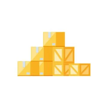 Stack box carton isolated icon イラスト素材