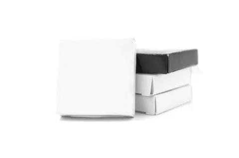 Stack of boxes are on a white background Stock Photos