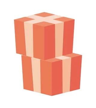 Stack of boxes carton isolated icon Ilustración de archivo