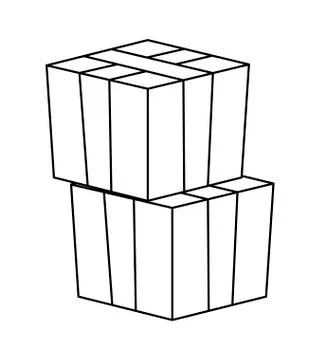 Stack of boxes carton isolated icon Illustrazione stock