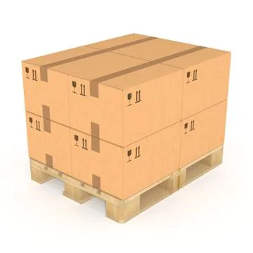 Stack of boxes on a pallet Stockillustratie