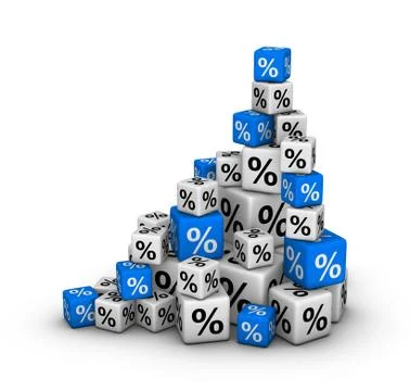 Stack of boxes with percent sign Stock Illustration