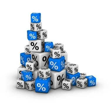 Stack of boxes with percent sign Stockillustratie
