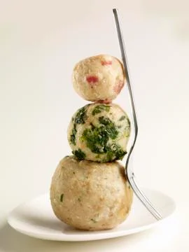 A stack of bread dumplings 스톡 사진
