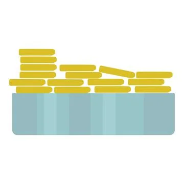 Stack bread piece icon, flat style Stock Illustration