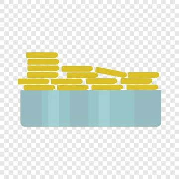 Stack bread piece icon, flat style 库存插图