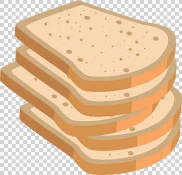 A stack of bread slices, perfect for toast, sandwiches, or a simple snack o.. Illustrazione stock