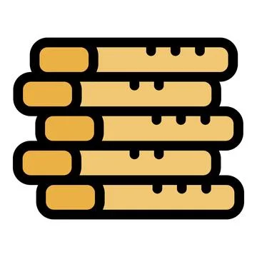 Stack of breadsticks, italian food, bakery product icon, vector illustration Stock Illustration