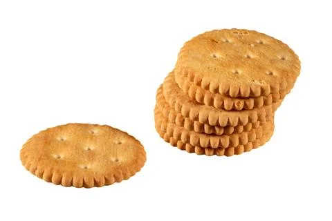 Stack of breakfast crackers, isolate on white background Stock Photos