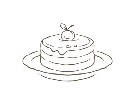 A Stack Of Breakfast Pancakes With A Berry On Top Sketch Vector Illustration Stock Illustration