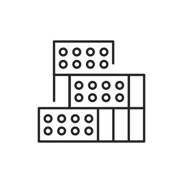 Stack brick color line icon. Pictogram for web page, mobile app, promo. Stock Illustration