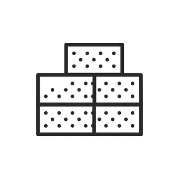 Stack brick color line icon. Pictogram for web page, mobile app, promo. Stock Illustration