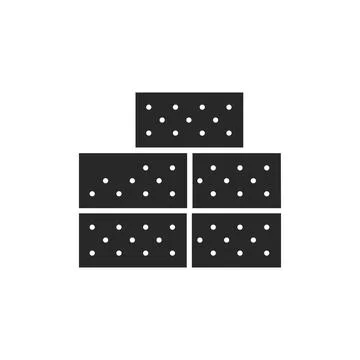 Stack brick color line icon. Pictogram for web page, mobile app, promo. Stock Illustration