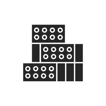 Stack brick color line icon. Pictogram for web page, mobile app, promo. Illustrazione stock
