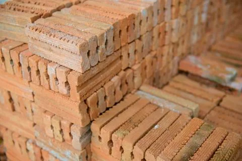 Stack of bricks background Stock Photos
