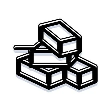 Stack of bricks for building and construction work Ilustración de archivo