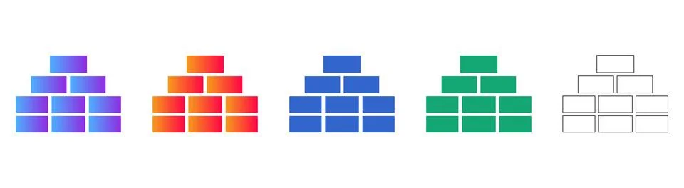 Stack of Bricks Construction Material Icons Stock Illustration