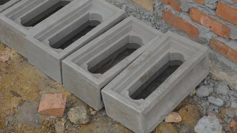 Stack of Bricks at a House Under Construction Stock Photos