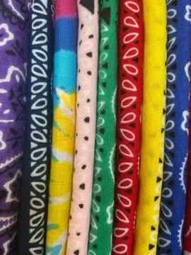 Stack of Bright Colored Bandanas Stock Photos