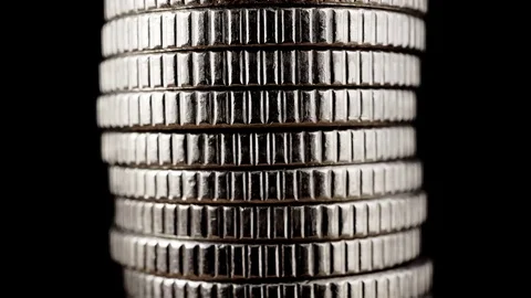 Stack of British Coins backdrop Stock Footage Stock Footage