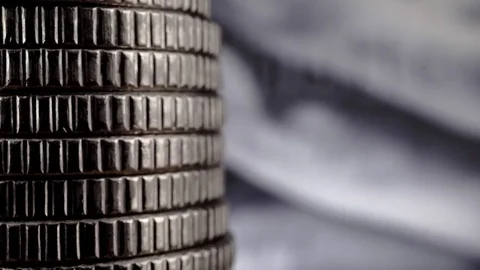 Stack of British Coins backdrop Stock Footage Stock Footage