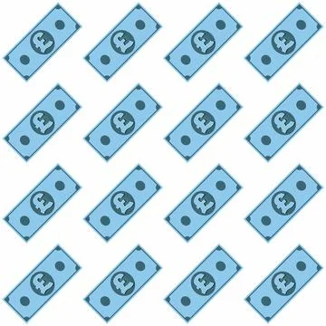 Stack of British Pound money pattern,vector Stock Illustration