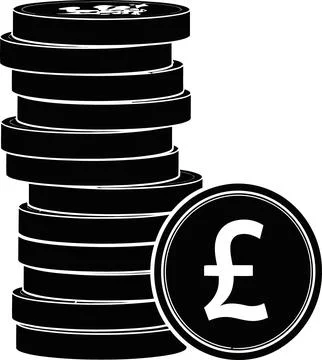 Stack of British Pound Sterling Coins - Financial Wealth Concept Stock Illustration
